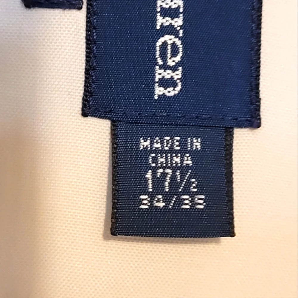 Ralph Lauren Mens Classic Fit White Dress Shirt 17.5 34/35 - Picture 6 of 6